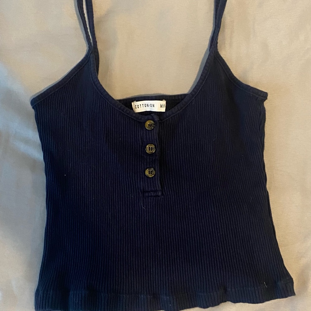 Blue cropped tank from Cotton on, size medium, good condition